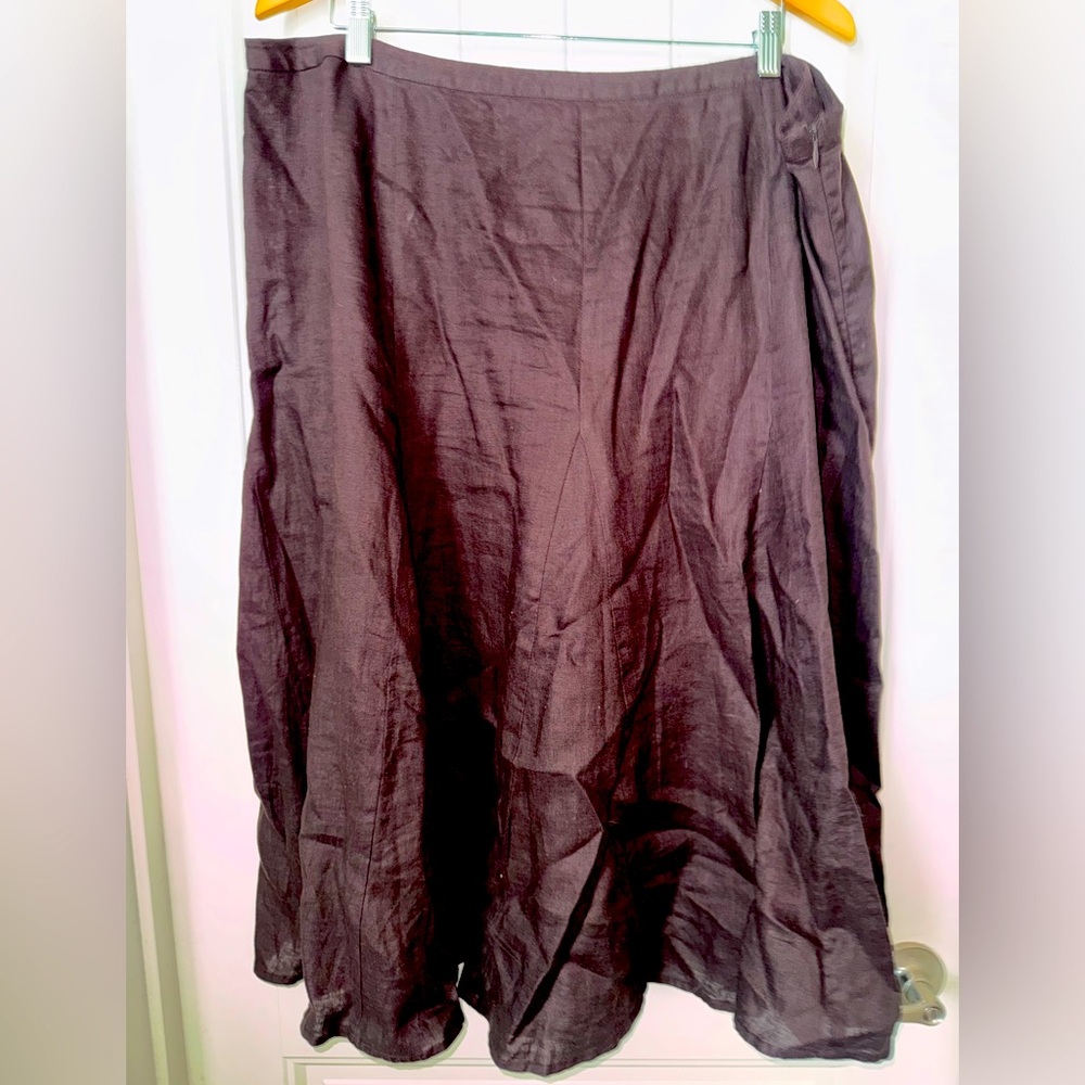 Linen Chocolate Brown Skirt